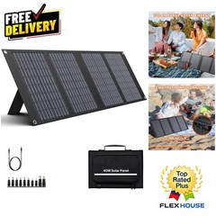 High Efficiency 40W Solar Charger with Adjustable Kickstands for Outdoor Use