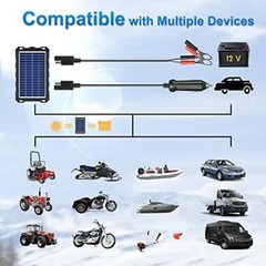 SOLAR BATTERY TRICKLE CHARGER Maintainer Portable Waterproof Panel 7.5W POWOXI