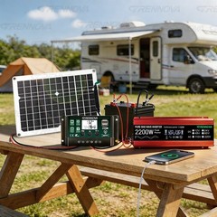 Grennova 2200W Pure Sine Full Off-Grid Solar System Outdoor Solar Power Station