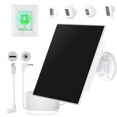 5W Solar Panel Built-in with 8000mAh Battery for Outdoor, 2in1 Plug Charger P…