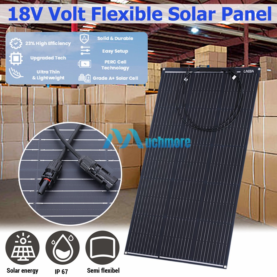100W Mono Flexible Solar Panel 18V Portable Power Charge Camping Home RV Battery