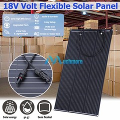 100W Mono Flexible Solar Panel 18V Portable Power Charge Camping Home RV Battery