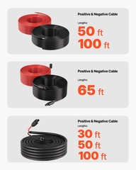 VEVOR 30FT Solar Panel Extension Cable 10AWG Wire Flame Retardant with Connector