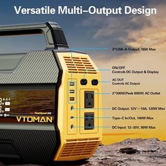 VTOMAN FlashSpeed 300 Portable Power Station 70000mAh, Only 7.4lbs with 7 Outlet