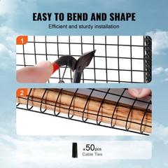 8in x100ft Solar Panel Bird Guard w/ 50 Pcs Tie Wires,Critter Guard Roll Kit PVC