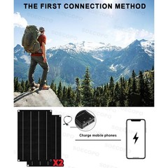 7000W Solar Bundle: 12V24V to 110V/220V Inverter + 2pcs High-Efficiency Solar