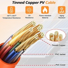 30FT 9M DC Extension Cable for Solar Generators, 14AWG with Right Angle Adapter