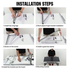 Adjustable Solar Panel Tilt Mount Brackets Kit Ground Roof Boat Mounting System