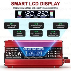 Grennova 2600W Power Solar System Pure Sine Real Capacity 12V To110V/220V Invert