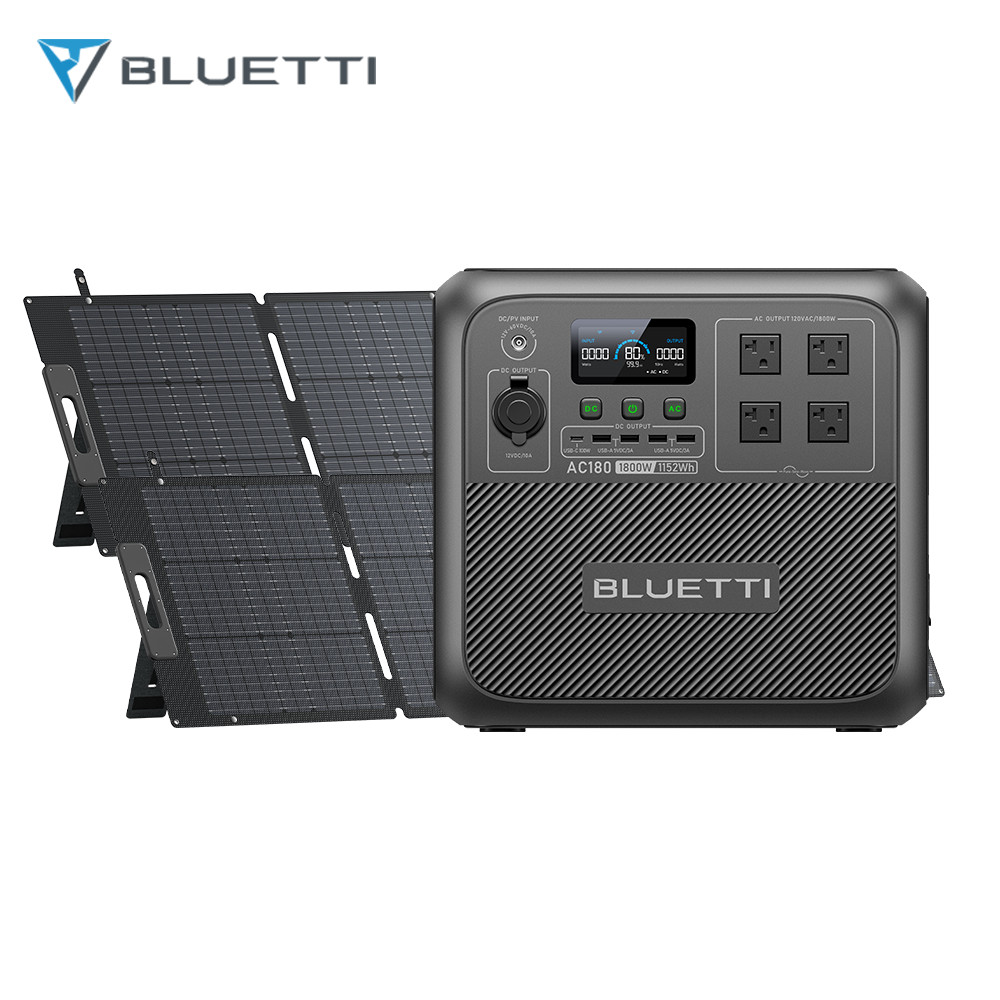 BLUETTI AC180 1800W 1152Wh Portable Power Station Generator+2*200W Solar Panel