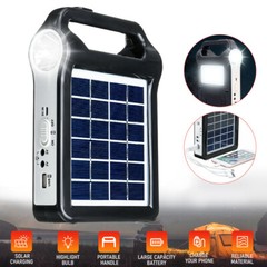Portable Solar Generator USB Charger 6V 2W Power Storage System with Flashlight