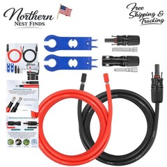 8AWG Solar Extension Cable – 10FT Waterproof Wire with Connectors for RV & Home