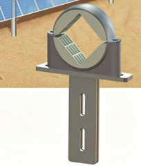Solar Tracker Bearing Maintenance-free with Polymer Wear-Resistant 10° Pivot
