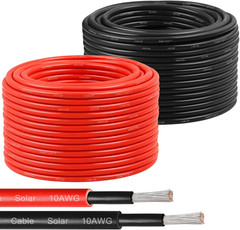 Solar Panel Wire 10 Awg(6Mm?) – Solar Extension Cable 100Ft Black & 100Ft Red 10