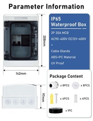 DIHOOL 20 Amp DC Solar Disconnect Switch, Miniature Circuit Breaker 400V