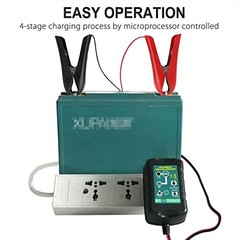12V/6V Battery Charger Maintainer Trickle for Motorcycle, Car, Marine, AGM/Gel/D