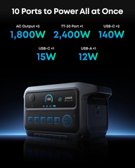 SOLIX C2000 Gen 2 Portable Power Station, 2,400W (Peak 4,000W) Solar Generator,