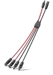 Solar Parallel Connectors for 3 Solar Panels, Tool-Free MC4 Solar Cable Splitter