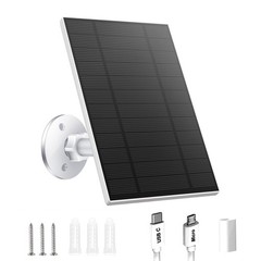 5W Solar Panels for Security Camera, Solar Panel with Micro USB & USB-C Port …