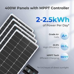 Renogy 400 Watt 12 Volt Premium 4 Pcs 100W Panel+40A MPPT Charge Controller+ …