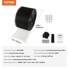 8» x 100′ Solar Panel Guard with Rust-proof PVC Coating 1/2 inch Wire Roll Mesh