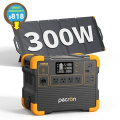 PECRON E1500LFP 2200W 1536Wh Portable Power Station Backup w/300W Solar Panel