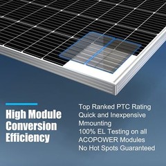 PFCTART 200 Watt 18 Volt Monocrystalline Solar Panel Compact Design US