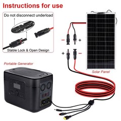 3ft Solar Panel Extension Cable 4in1 Flexible Wire DC5521 DC7909 XT60 Connectors