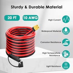 10AWG SAE to XT60 Connector Extension Cable XT60 Female to SAE Cable With 20FT