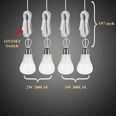 Solar Lights for Inside, 4 Bulbs Solar Shed Lights with On Off Switch, 30W