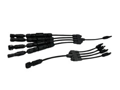 Pair PV 4-1 harness 10AWG wires 1000v 15A in-line replaceable fuse and holder