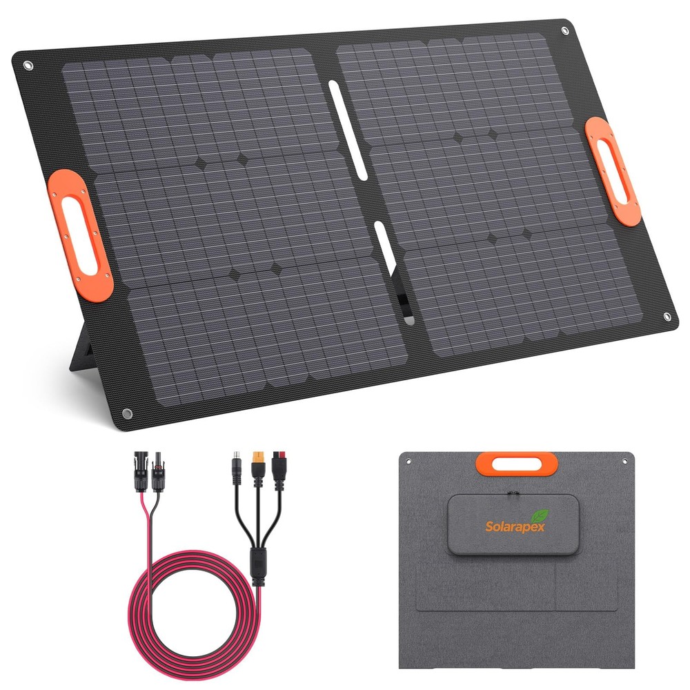 Solarapex 100W Portable Solar Panel, IP67 Waterproof ETFE OnePiece Lamination…