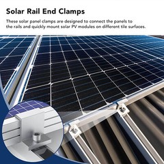 10 X Solar Mount Z Bracket Pressing Block PV Panel Rail End Grounding Clamp 40mm