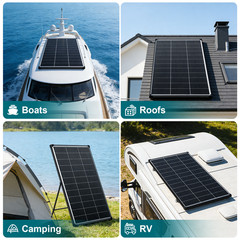 20-PACK 200W Solar Panel N-Type Bifacial 18BB Mono Cell Off Grid Roof RV Home US