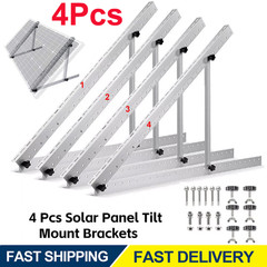 2 Set Adjustable Solar Panel RV Tilt Mounting Rack Brackets Rooftop Flat Surface