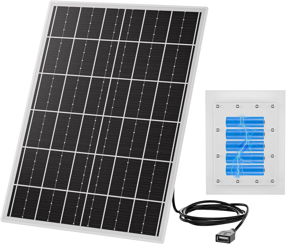 15W 5V Solar Panel for Outdoor Security Camera with 20Ah Lifepo4 Battery – Monoc