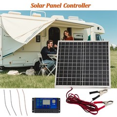 Solar Kit 100A Controller, 18V USB Port Panel for RV Marine Caravan