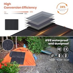 FlexSolar 60W Portable Solar Panels QC3.0 USB C Foldable