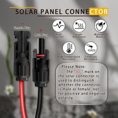 Waterproof Solar Cable – 3.4ft XT60 Adapter with 10AWG Tinned Copper Wire