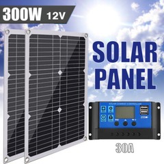 300W Solar Panel Kit 30A Controller Home RV Camping Off-Grid Power System US