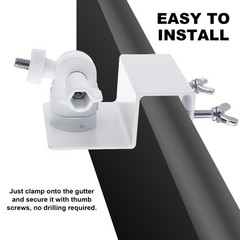 Oungy 4 PCS Universal Solar Panel Gutter Mount Compatible with Ring White