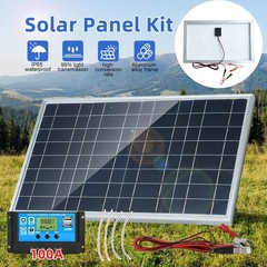 30W Trickle Solar Panel 12V Charger Battery Charger Kit Maintainer RV Boat Car