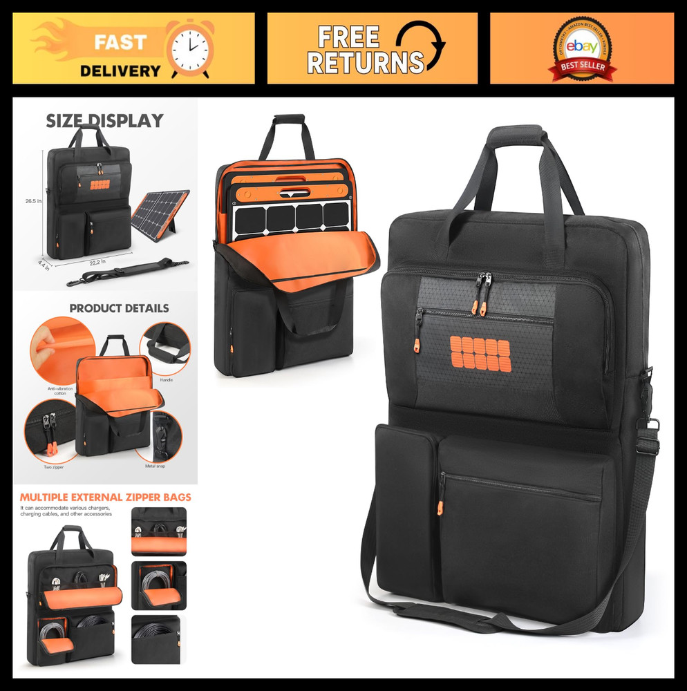 Portable Solar Panel Carrying Case for 100W 200W SolarSaga – Travel Storage Bag