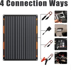 Solar Panel Charger Kit 20W 12V Monocrystalline Waterproof Battery Maintainer