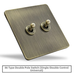 Light Switch Panel 86mm Matte Stainless Steel Compatible with Standard Boxes
