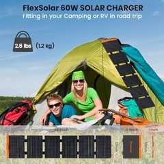 FlexSolar 60W Foldable Solar Charger PD3.0 QC3.0 USB C