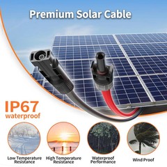 energeaster 10AWG Solar Cable with Pair of Connectors Solar Panel Adaptor Kit To