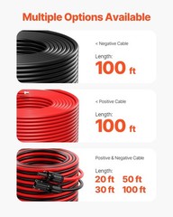 100FT Solar Panel Wire 10AWG Tinned Copper PV Cable IP67 Waterproof Outdoor Cord