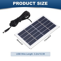 Mini 5V 2W 0.4A Solar Panel with 3.2m Wire for Polycrystalline DC Connector
