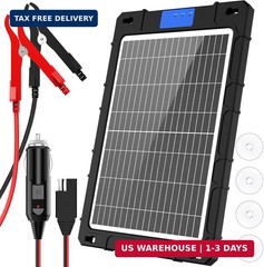 12V Solar Car Battery Charger 12W Waterproof Portable Solar Trickle Charger Main